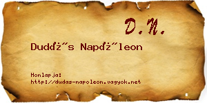 Dudás Napóleon névjegykártya