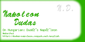 napoleon dudas business card